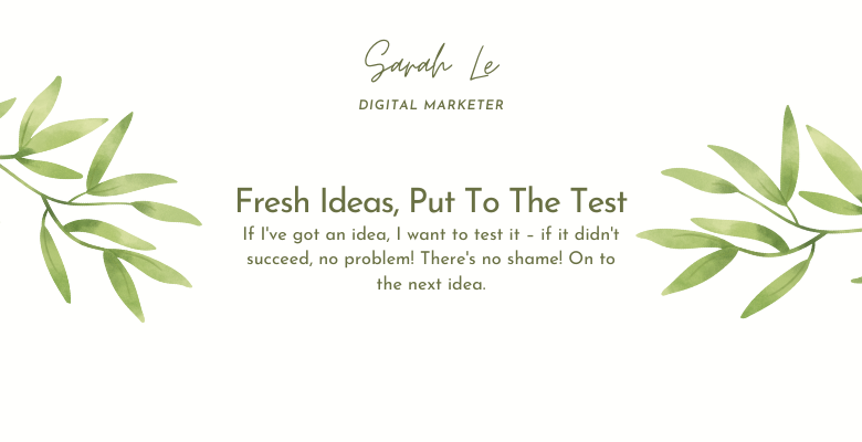 Sarah Le Digital Marketer Fresh Ideas Put To The Test